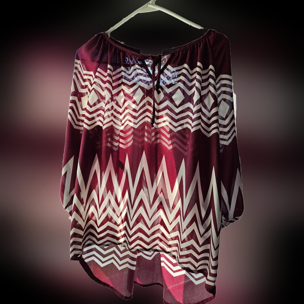 Beautiful blouse with chevron pattern
